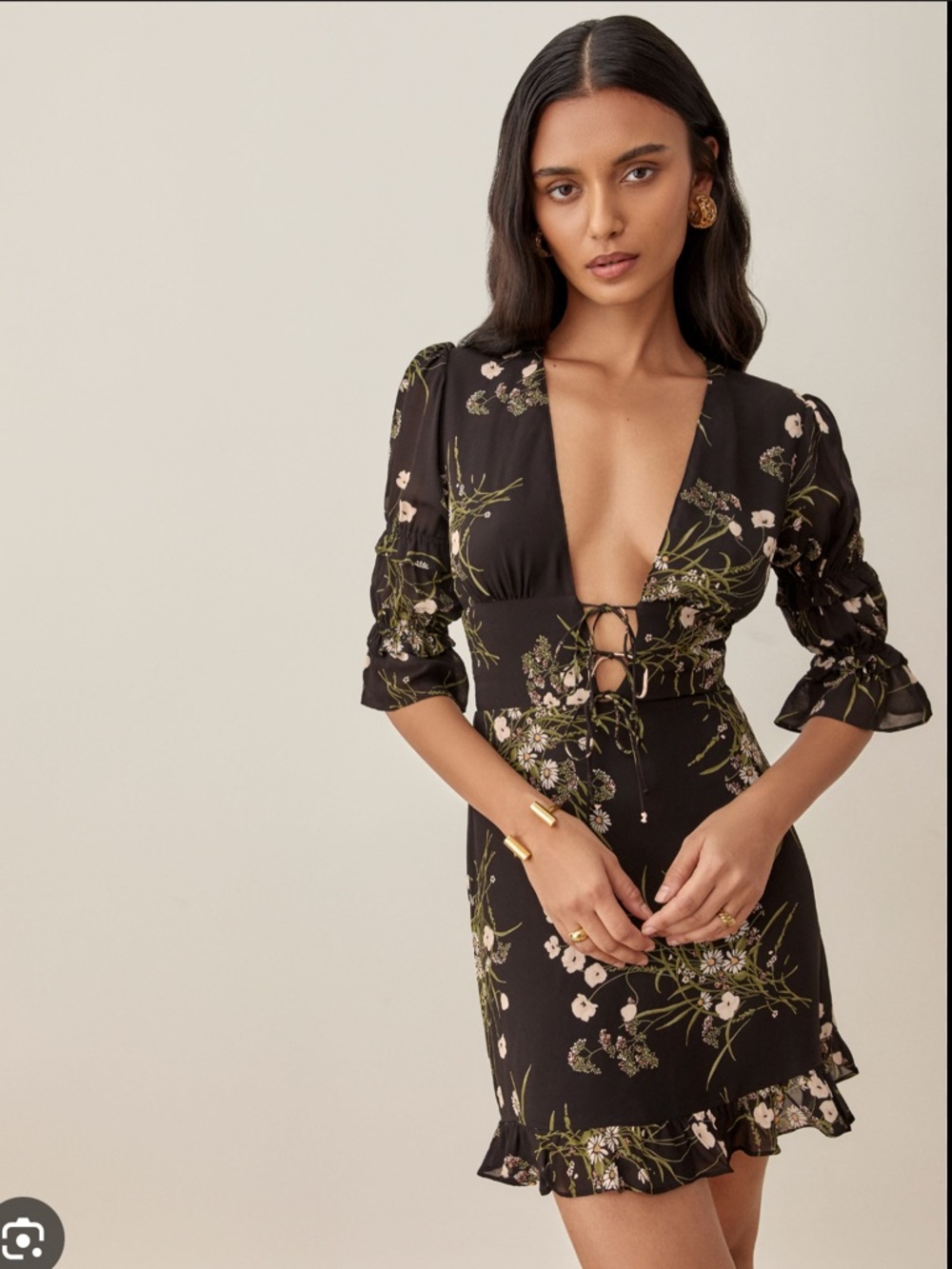 Reformation Laurelei Mini Dress in Veuve 🖤